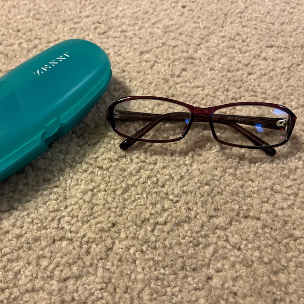 Zenni optical Women's Burgundy Glasses with hard case